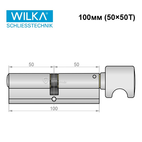 Циліндр WILKA 1405 C Premium 130 100T (50*50T) нікель - Фото №8