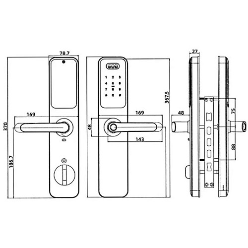 Розумний замок PES Arteon Face-ID накладний чорний - Фото №10