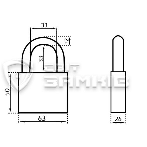 Навесной замок APECS PD-01-63 (3 ключа) - Фото №6