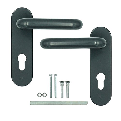 Ручки противопожарные на планке MARVON SP1 нажимная-нажимная 72мм серый глянец - Фото №6