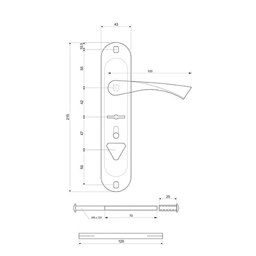 Ручки на планці AVERS HP-42.0123SC CR хром (права) - Фото №2