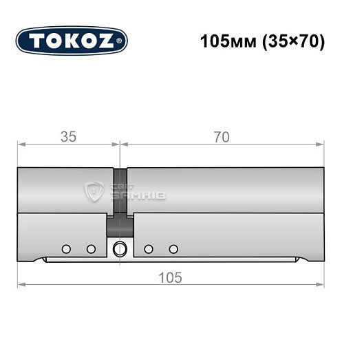 Циліндр TOKOZ Pro300 105 (35*70) нікель матовий - Фото №6