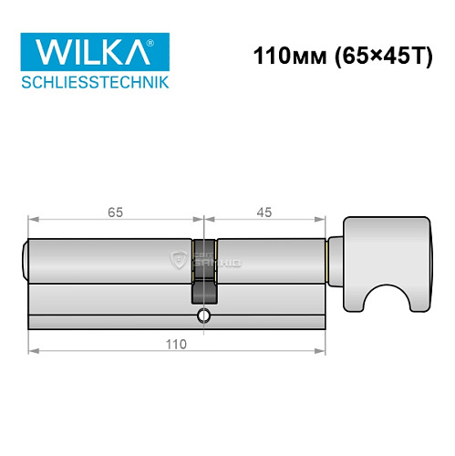 Цилиндр WILKA 1405 A 110T (65*45T) никель - Фото №8