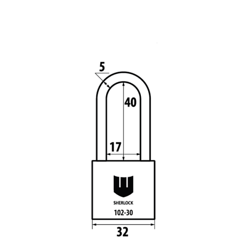 Замок навесной SHERLOCK 102-30 длинная дужка (3 ключа) - Фото №6