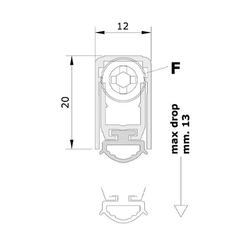 Порог выдвижной COMAGLIO 422 Mini 93-73 cм FIRE - Фото №7