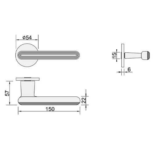 Ручки на розеті GAVROCHE Neptunium Z33 золото/білий - Фото №5