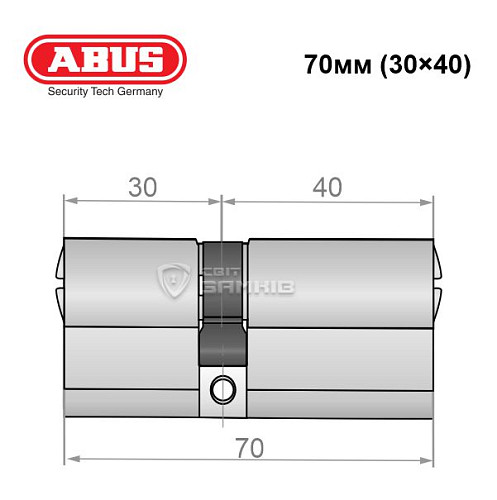 Цилиндр ABUS Bravus 4000 Compact 70 (30*40) никель сатин - Фото №7