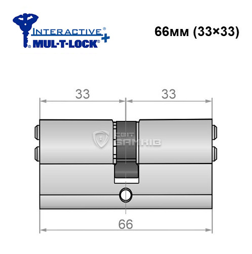 Цилиндр MUL-T-LOCK MTL600/IInteractive+ 66 (33*33) никель сатин - Фото №5