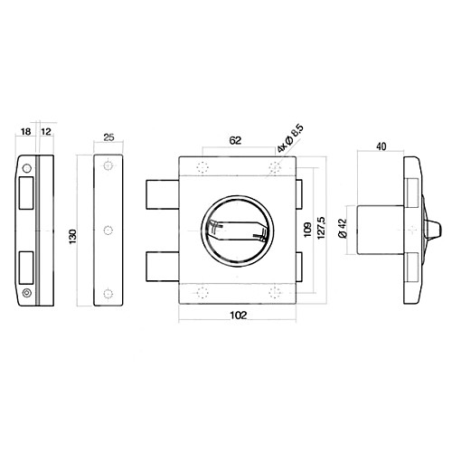 Замок накладной GERDA TYTAN ZX Plus (BS50мм) черная ТВ. 4 ключа - Фото №4