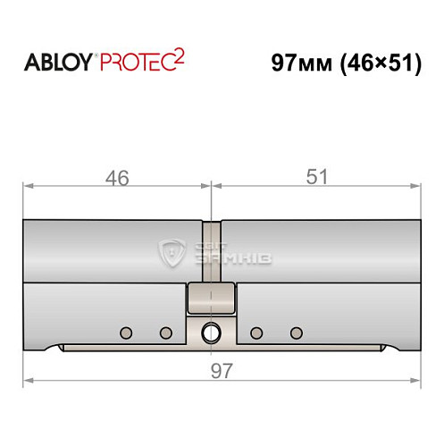 Цилиндр ABLOY Protec2 97 (46*51) хром полированный - Фото №4