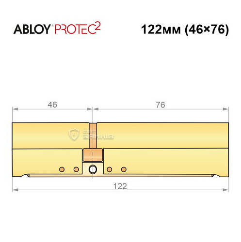 Циліндр ABLOY Protec2 122 (46*76) латунь полірована - Фото №8