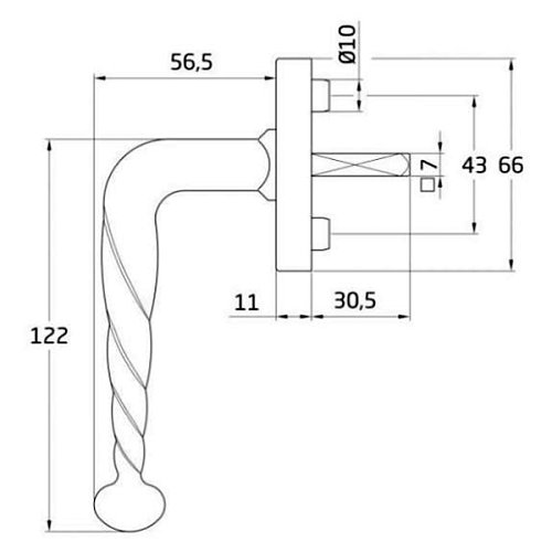 Ручка віконна AMIG мод.115 кована - Фото №2