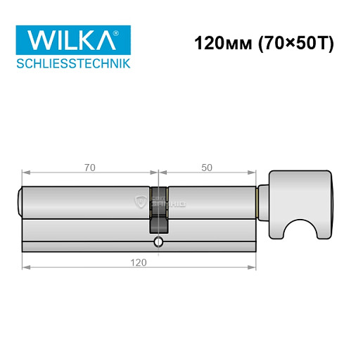 Цилиндр WILKA 1405 A 120T (70*50T) никель - Фото №8
