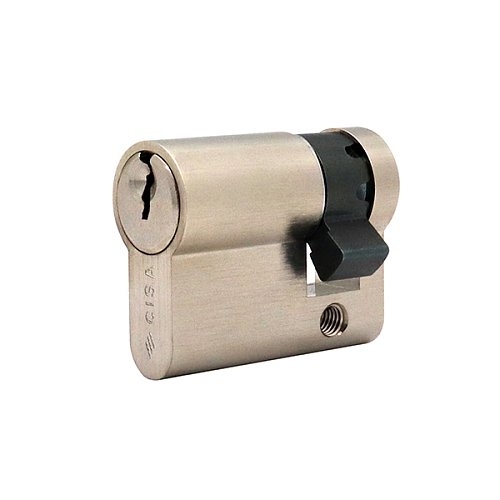Циліндр половинка CISA C2000 80 (70*10) нікель матовий 3 ключі - Фото №3