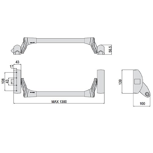 Антипаника накладная CISA Fast Push 59011.10 модульная 1-точечная красный/черный - Фото №21