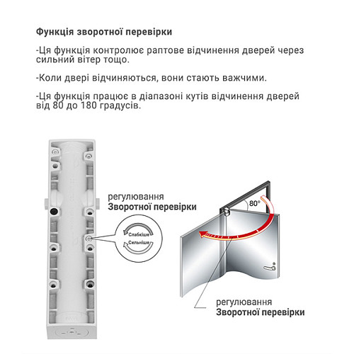 Доводчик RYOBI D-3200T BC SLD HO с фиксацией до 80кг Белый - Фото №6