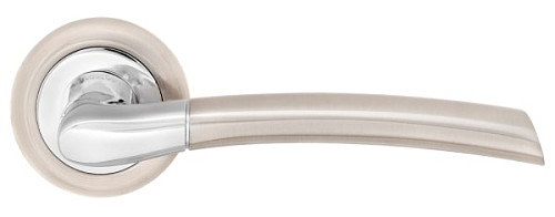 Ручки на розетте MVM Z-1210 (T8-E5) SN/CP матовый никель / полированный хром - Фото №3