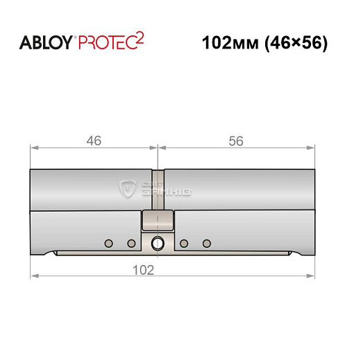 Цилиндр ABLOY Protec2 102 (46*56) хром полированный - Фото №4