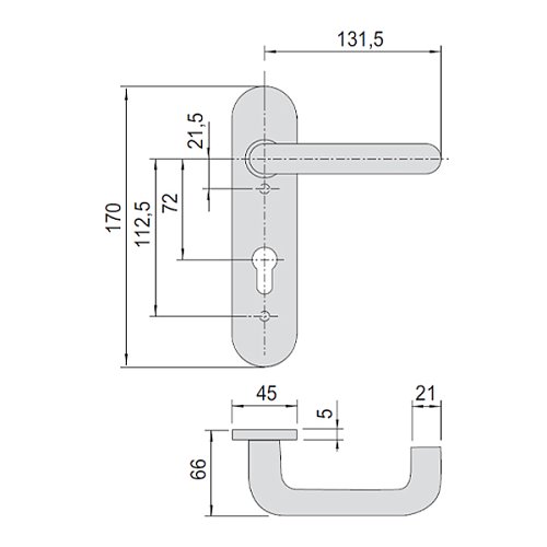 Ручки противопожарные на планке CISA 07070.26 нажимная-нажимная чёрный - Фото №6