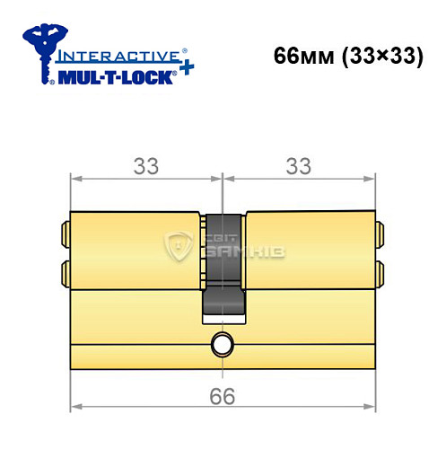 Циліндр MUL-T-LOCK MTL600/Interactive+ 66 (33*33) латунь - Фото №5