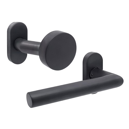 Ручки на розеті ABARO Lido FM фіксована-натискна темний графіт PVD - Фото №1