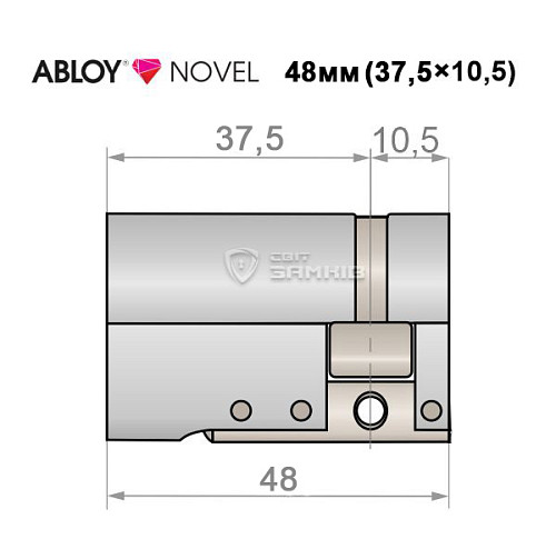 Цилиндр половинка ABLOY NOVEL 48 (37,5*10,5) хром полированный 3 ключа - Фото №8