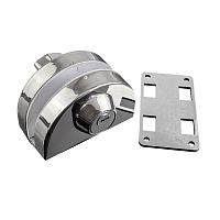 Замок накладной GLASS-M-TECH GL002 двойной для стеклянных дверей (стекло-стена) SS 304 нержавеющий сталь