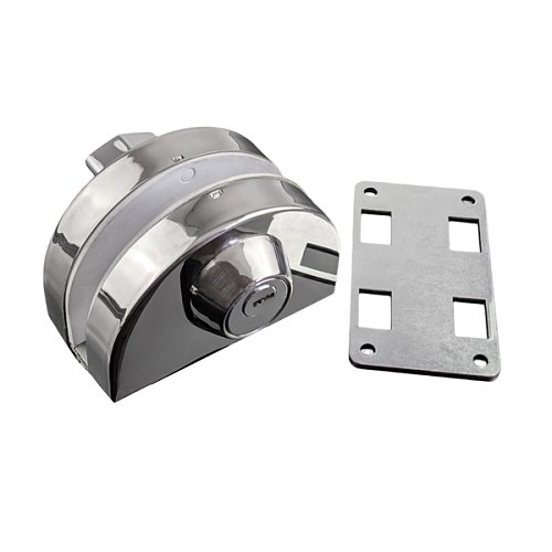 Замок накладной GLASS-M-TECH GL002 двойной для стеклянных дверей (стекло-стена) SS 304 нержавеющий сталь - Фото №1