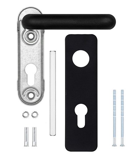 Ручки противопожарные на планке SANTOS 1919 Square 72 мм Black черные - Фото №5