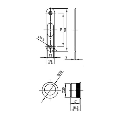 Комплект замка для раздвижной системы VALCOMP 123,5x38 мм WC никель - Фото №5