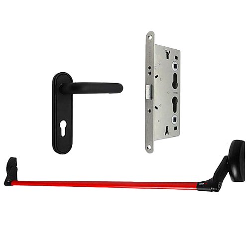 Комплект врізної антипаніки CISA Fast Push 59607.10 1500 мм червона із замком та ручкою - Фото №1