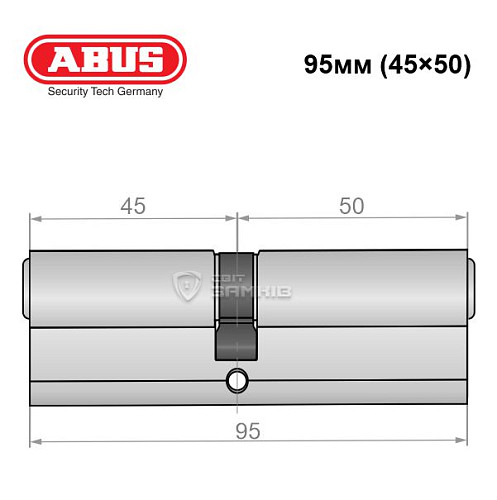 Циліндр ABUS Vitess 1000 95 (45*50) нікель сатин - Фото №6