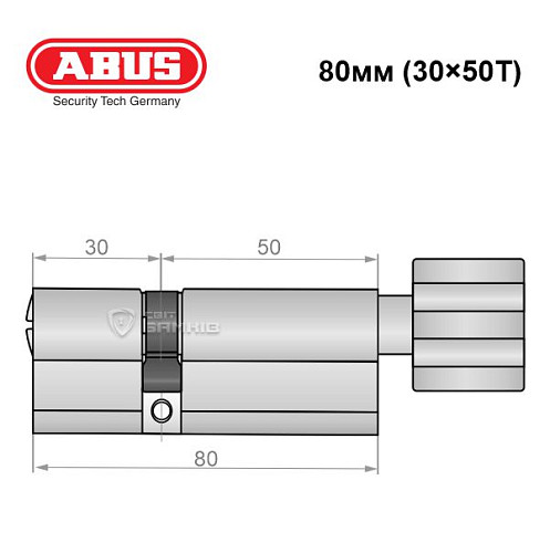 Цилиндр ABUS Bravus 4000 MX (модульный) 80T (30*50T) никель сатин - Фото №8