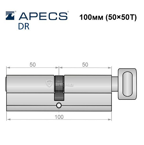 Цилиндр AVERS DM 100T (50*50T) хром полированный - Фото №5