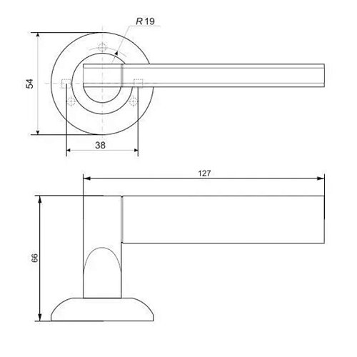 Ручки на розетте APECS Megapolis "Cairo" H-0892-A GRF графит - Фото №2