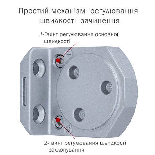 Дотягувач RYOBI DS-3550 BC/DA STD HO з фіксацією до 100кг Сірий - Фото №6