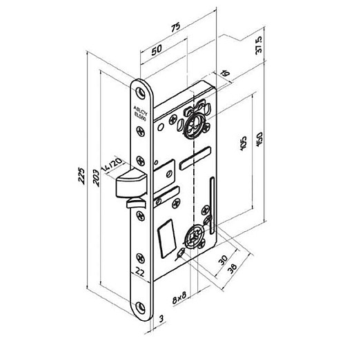 Електромеханічний замок ABLOY EL 580 (BS50мм) з функцією антипаніки - Фото №8