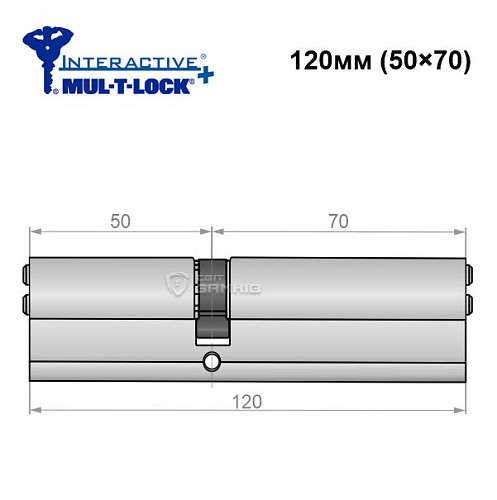 Цилиндр MUL-T-LOCK MTL600/Interactive + MOD 120 (50*70) (модульный) никель сатин - Фото №5