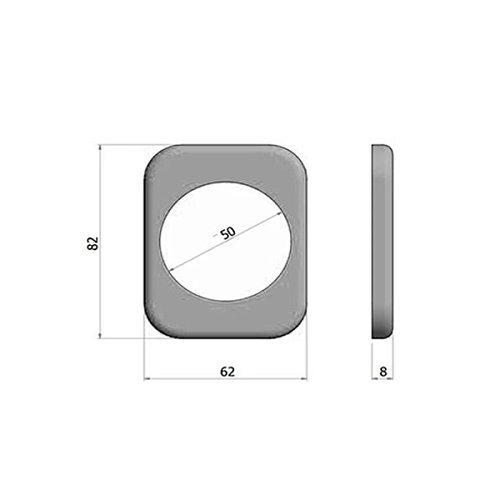 Протектор AZZI FAUSTO Antitubo 25 мм ME50/TEKNO/O прямокутний латунь полірована - Фото №2
