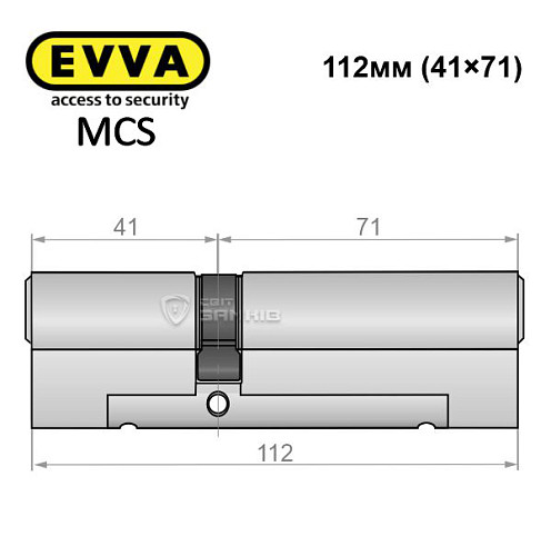 Циліндр EVVA MCS 112 (41*71) нікель сатин - Фото №7