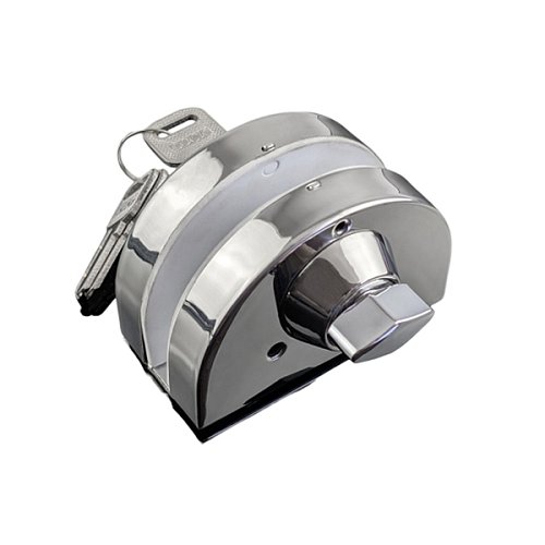 Замок накладной GLASS-M-TECH GL002 двойной для стеклянных дверей (стекло-стена) SS 304 нержавеющий сталь - Фото №2