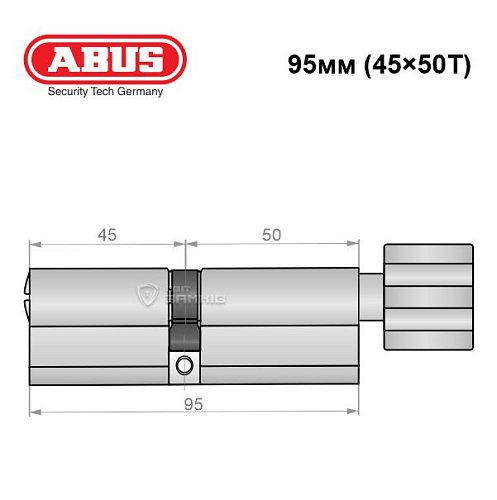 Циліндр ABUS Bravus 3500 MX Magnet (модульний) 95T (45*50T) нікель сатин - Фото №9