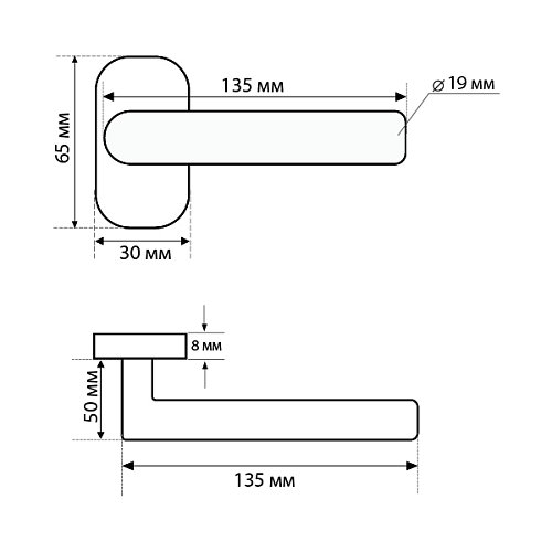 Ручки на розеті ABARO Valencia MM овальна розета нержавіюча сталь - Фото №8
