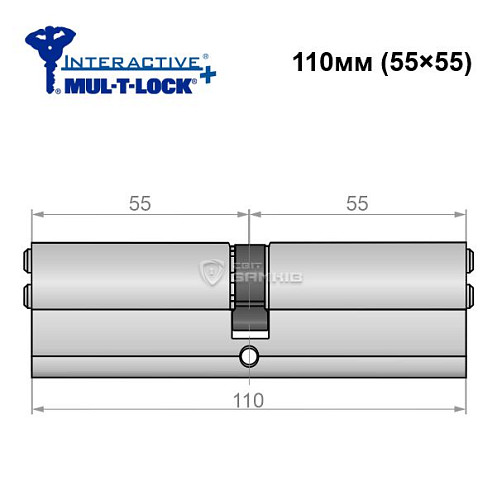 Циліндр MUL-T-LOCK MTL600/Interactive+ 110 (55*55) нікель сатин - Фото №5