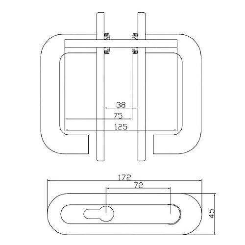 Ручки противопожарные на планке SANTOS B002SS 72 мм нержавеющая сталь. - Фото №6