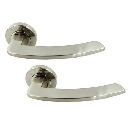 Ручки на розеті APECS H-0493-A NIS нікель матовий - Фото №1