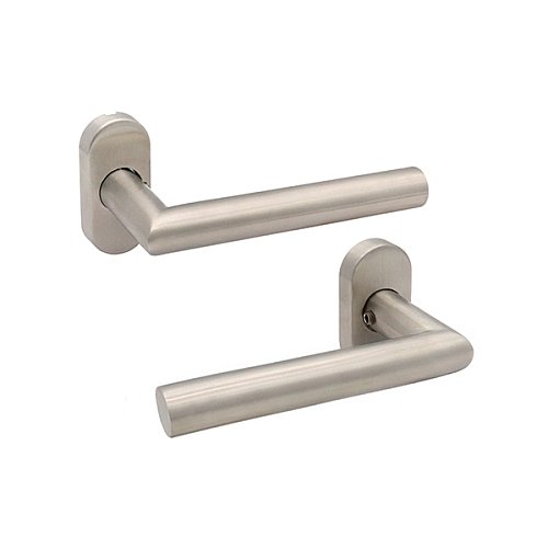 Ручки на розеті ABARO Lido MM овальна розета нержавіюча сталь  - Фото №1