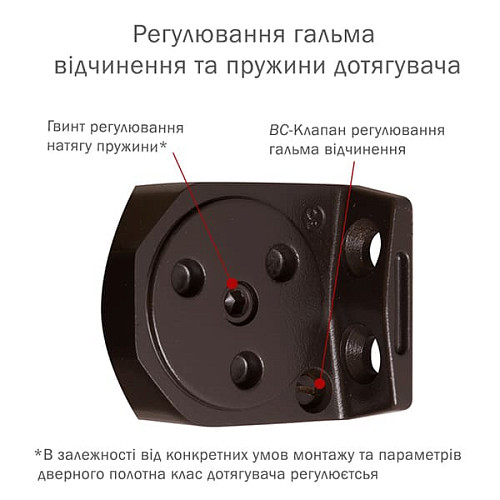 Дотягувач RYOBI DS-2550 BC STD HO з фіксацією до 80кг Коричневий - Фото №6