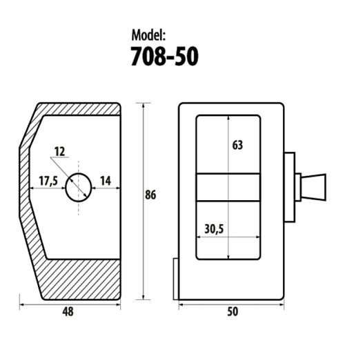 Замок навісний SHERLOCK 708-50 (3 ключа) - Фото №7