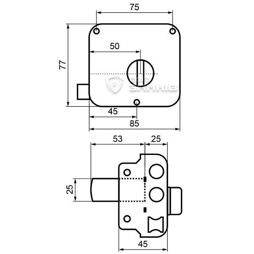 Замок накладний APECS 0556 C-S (BS50мм) 5 ключів - Фото №6